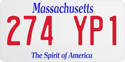MA license plate 274YP1
