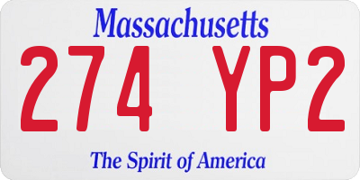 MA license plate 274YP2