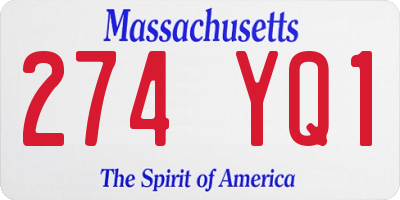 MA license plate 274YQ1