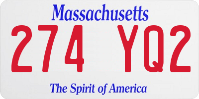 MA license plate 274YQ2
