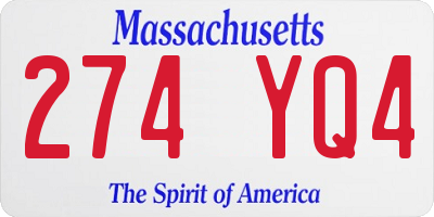 MA license plate 274YQ4