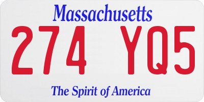 MA license plate 274YQ5