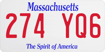 MA license plate 274YQ6