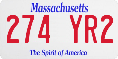 MA license plate 274YR2