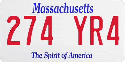 MA license plate 274YR4