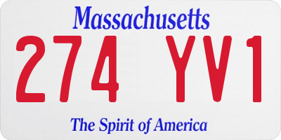 MA license plate 274YV1
