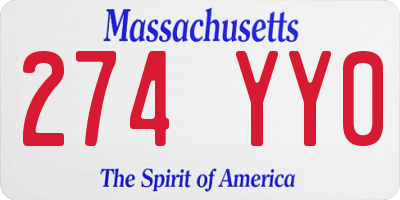 MA license plate 274YY0