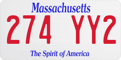 MA license plate 274YY2