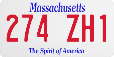 MA license plate 274ZH1
