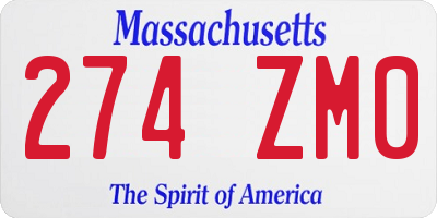 MA license plate 274ZM0