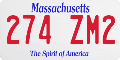 MA license plate 274ZM2