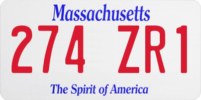 MA license plate 274ZR1