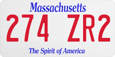 MA license plate 274ZR2