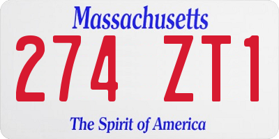 MA license plate 274ZT1