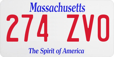 MA license plate 274ZV0