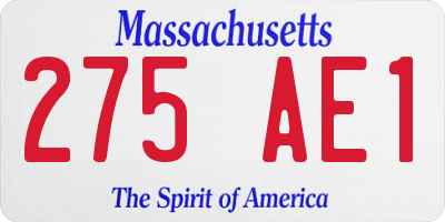 MA license plate 275AE1
