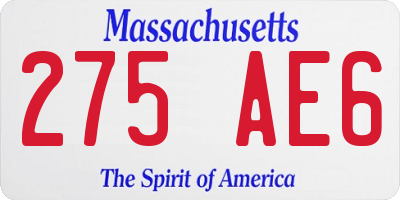 MA license plate 275AE6