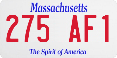 MA license plate 275AF1