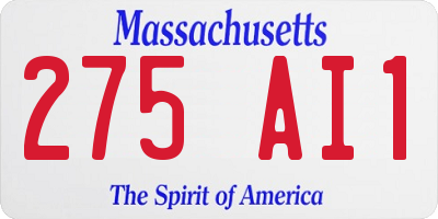 MA license plate 275AI1
