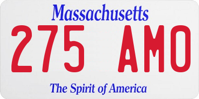 MA license plate 275AM0