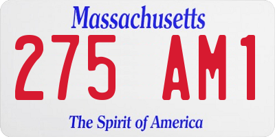 MA license plate 275AM1