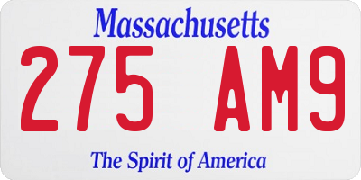 MA license plate 275AM9
