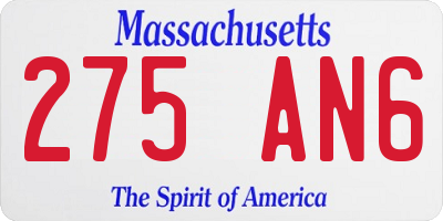 MA license plate 275AN6