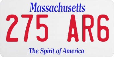 MA license plate 275AR6