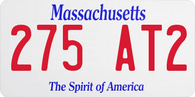 MA license plate 275AT2