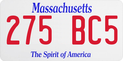 MA license plate 275BC5