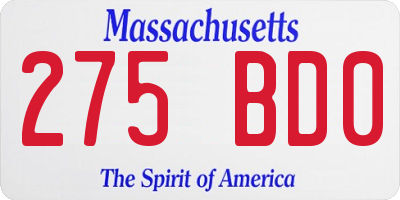 MA license plate 275BD0