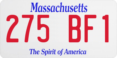 MA license plate 275BF1