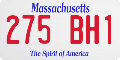 MA license plate 275BH1