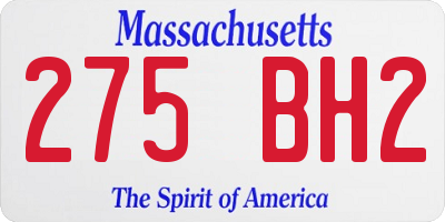 MA license plate 275BH2
