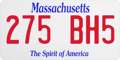 MA license plate 275BH5