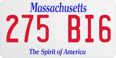MA license plate 275BI6