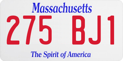 MA license plate 275BJ1