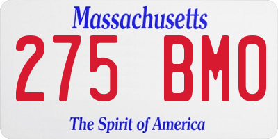 MA license plate 275BM0