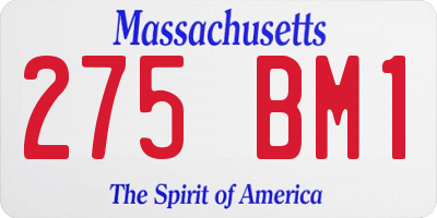 MA license plate 275BM1