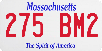 MA license plate 275BM2