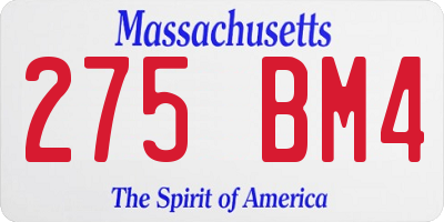 MA license plate 275BM4