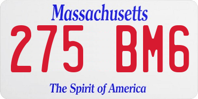 MA license plate 275BM6