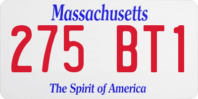 MA license plate 275BT1