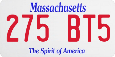 MA license plate 275BT5