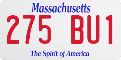 MA license plate 275BU1