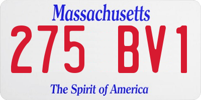 MA license plate 275BV1