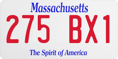 MA license plate 275BX1