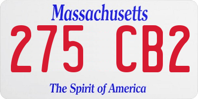 MA license plate 275CB2