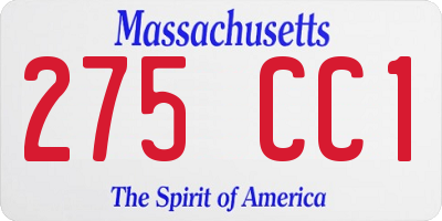 MA license plate 275CC1