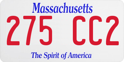 MA license plate 275CC2
